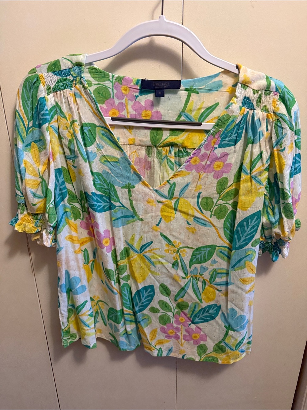 Rachel Pally Multi-Color Floral V-Neck Blouse